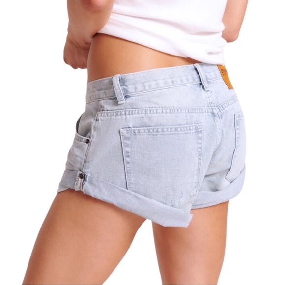 One Teaspoon Low Waist Bandit Shorts Blue Space Size 29 - Picture 4 of 16